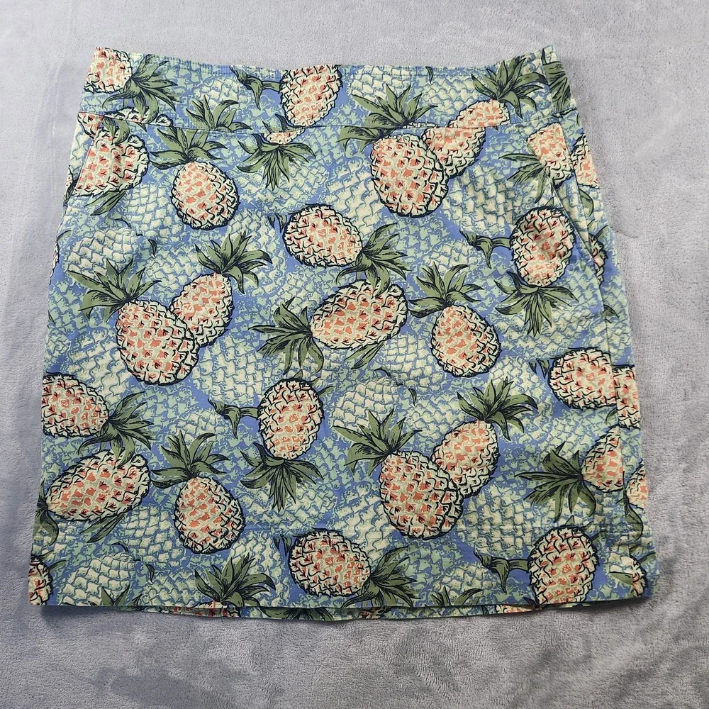 Talbots Pineapple Pencil Skirt Womens Size 12  Green Fruit Novelty Career‎